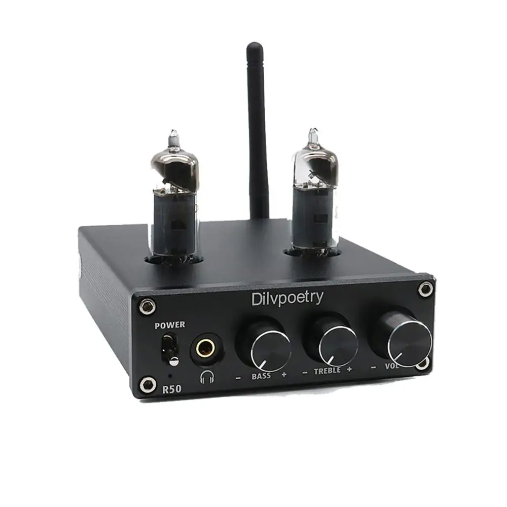 Dilvpoetry R50 TPA3116D2 Bluetooth усилитель мини стерео усилитель мощности профессиональный ламповый усилитель аудио цифровой усилитель 6J4 50 Вт* 2