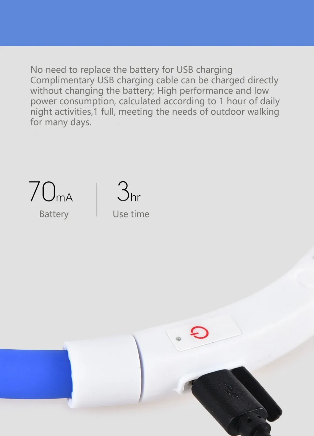 Xiaomi Mijia Pet светящийся ошейник анти-питомец потерянный светодиодный предупреждающий свет зарядка через USB собачий воротник вел ошейник для собаки Персонализированная безопасность