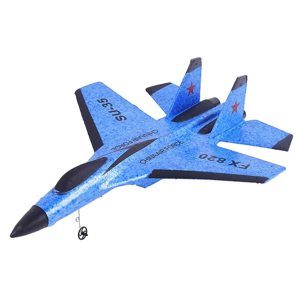 Синий FX-822 2,4 ГГц 290 мм размах крыльев EPP RC истребитель Done Battleplane RTF пульт дистанционного управления RC Квадрокоптер самолет Дрон модель игрушки - Цвет: Синий