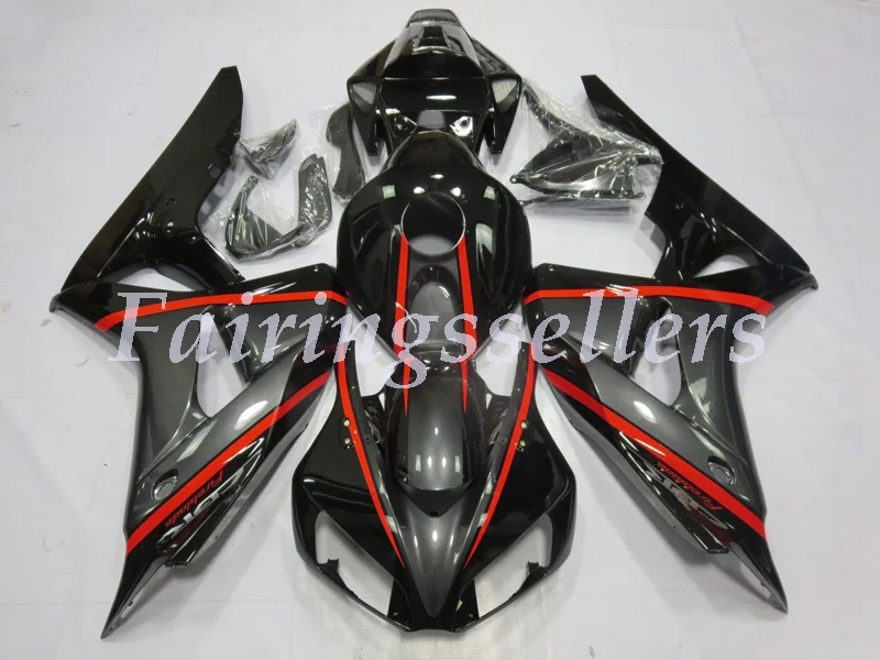 Литья под давлением ABS Полный комплект обтекателя Подходит для Honda CBR1000RR 06 07 2006 2007 1000RR Обтекатели серебро Repsol - Цвет: Silver and Black