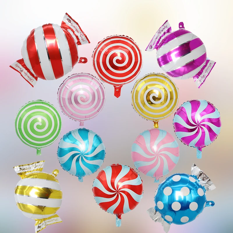 

12 candy lollipops aluminum foil balloon package children birthday party decoration cartoon toy floating balloon