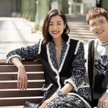 Осень стиль элегантное дебютантное изящное пальто Liu Wen Стиль Знаменитостей блузки приталенное шерстяное пальто