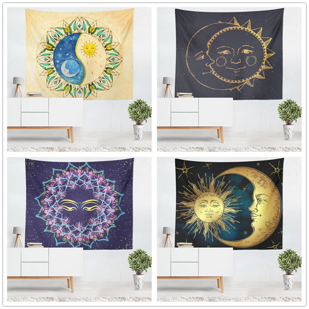 

Cross Border Supply of Goods Factory Direct Supply Europe And America Moon And Greek Mythology Printed Tapestry Living Room Bedr