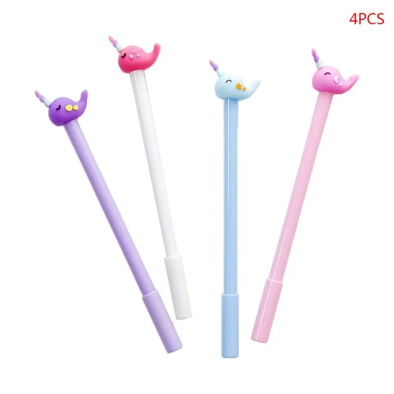 

4pcs 0.5mm Kawaii Whale Gel Pen Signature Neutral Pens Stationery Student Writing Tool School Office Supplies Novelty Kids Gift