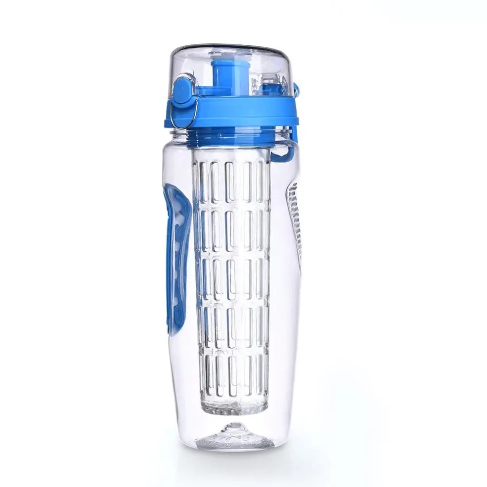 blue 1000 мл герметичный BPA бесплатно фруктовый заварочный сок шейкер Спортивная бутылка для лимонной воды Тур Пешие прогулки портативные скалолазание лагерь бутылки - Цвет: blue
