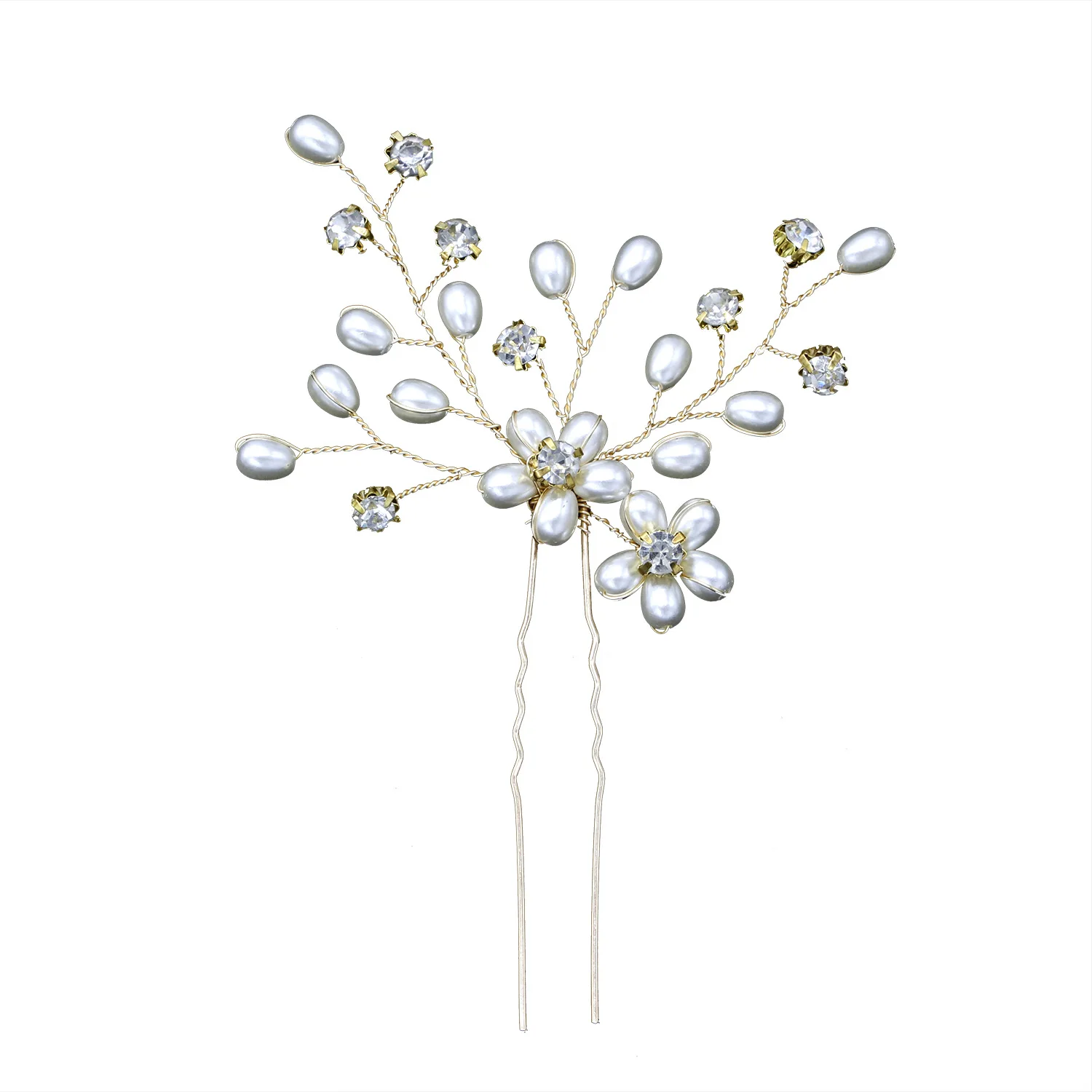 Bride Handmade Hair Accessories Pearl Flower Crystal System Pin Hairpin Headdress Accessories Hair Accessories