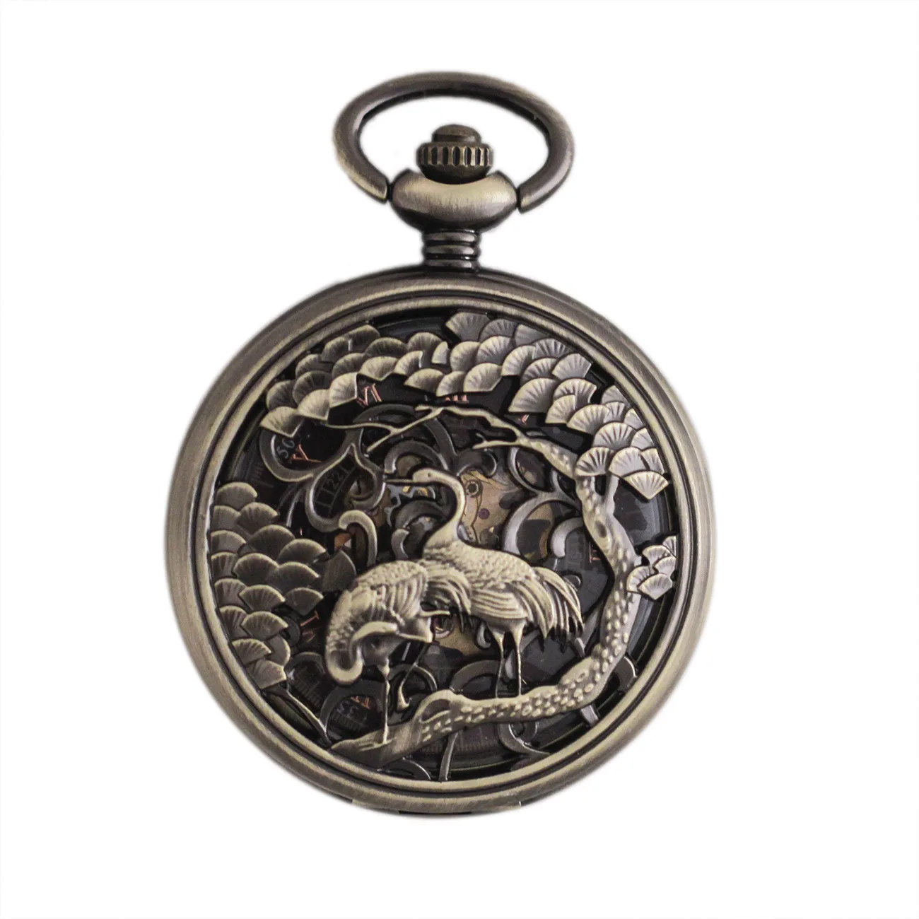 

Classic Rome Retro Hollow out Mechanical Pocket Watch Large Pocket Watch