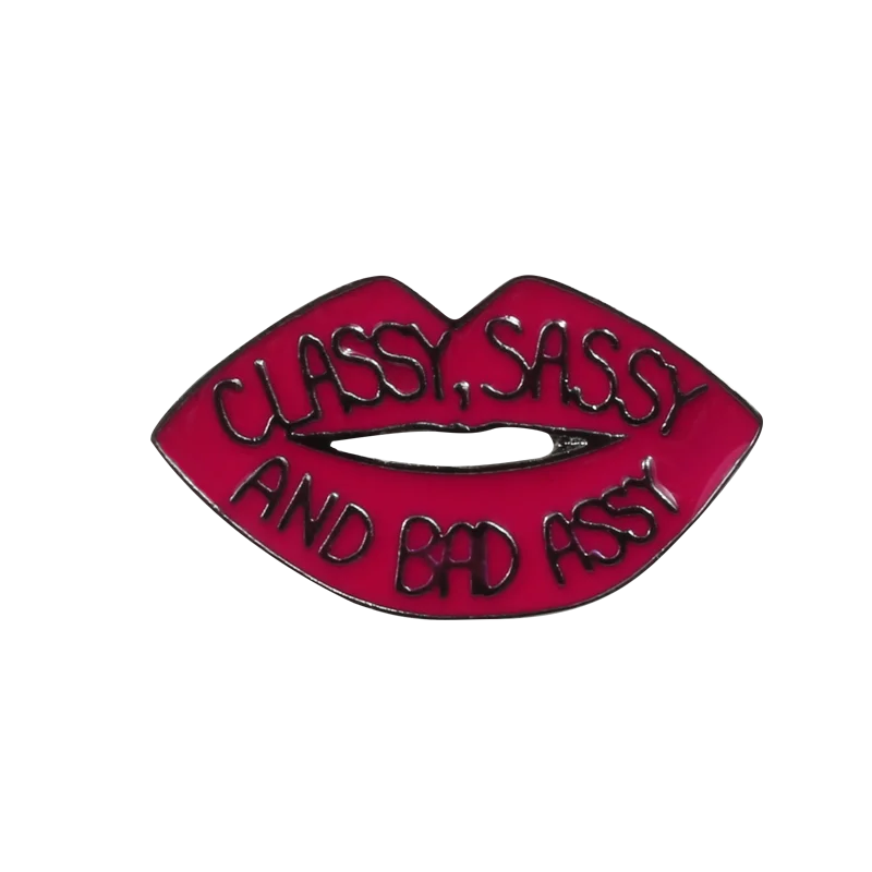Red Lip Винтажные эмалированные булавки с ножницами и язычком, красные, черные, губы, кнопка, значок, джинсовые куртки, нагрудные булавки для мужчин и женщин, Панк крутые ювелирные изделия - Окраска металла: Red Lip