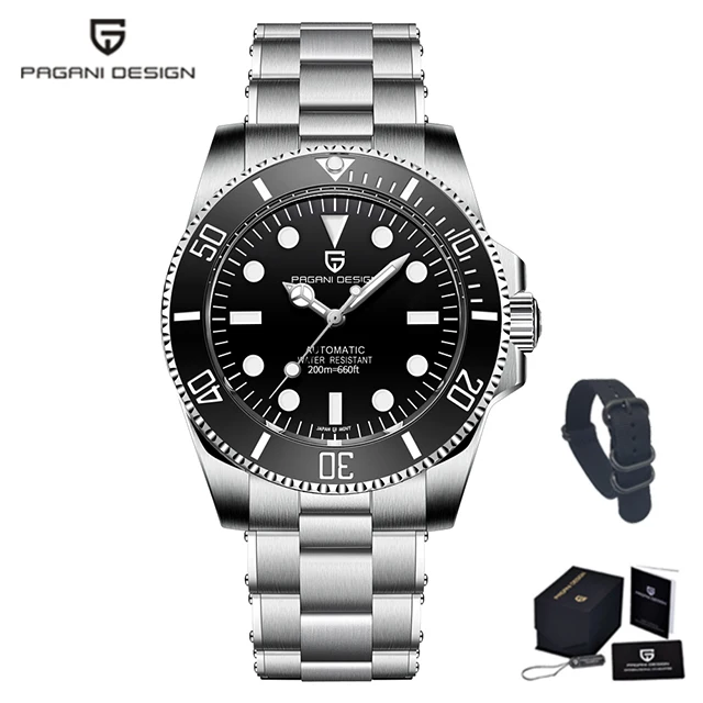 PAGANI DESIGN New 40mm Diving Wristwatch Retro Luxury Sapphire  NH35 Men's Automatic Mechanical Watches 200M Waterproof Luminous 