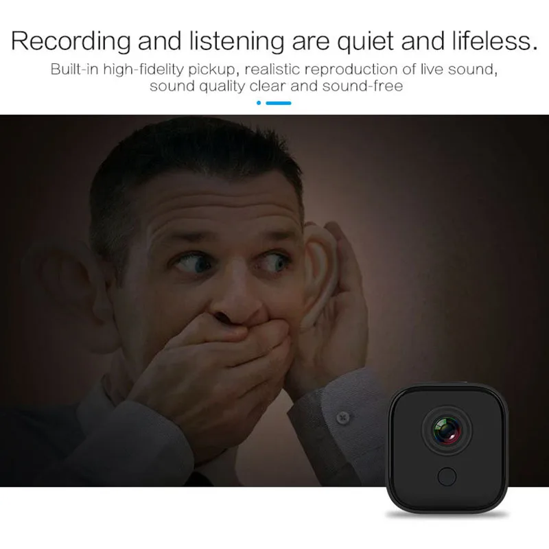 Мини-камера для домашней безопасности, беспроводная Wi-Fi, HD IP, 1080 P, ночное видение, телефон, удаленное приложение, камера безопасности с кронштейном