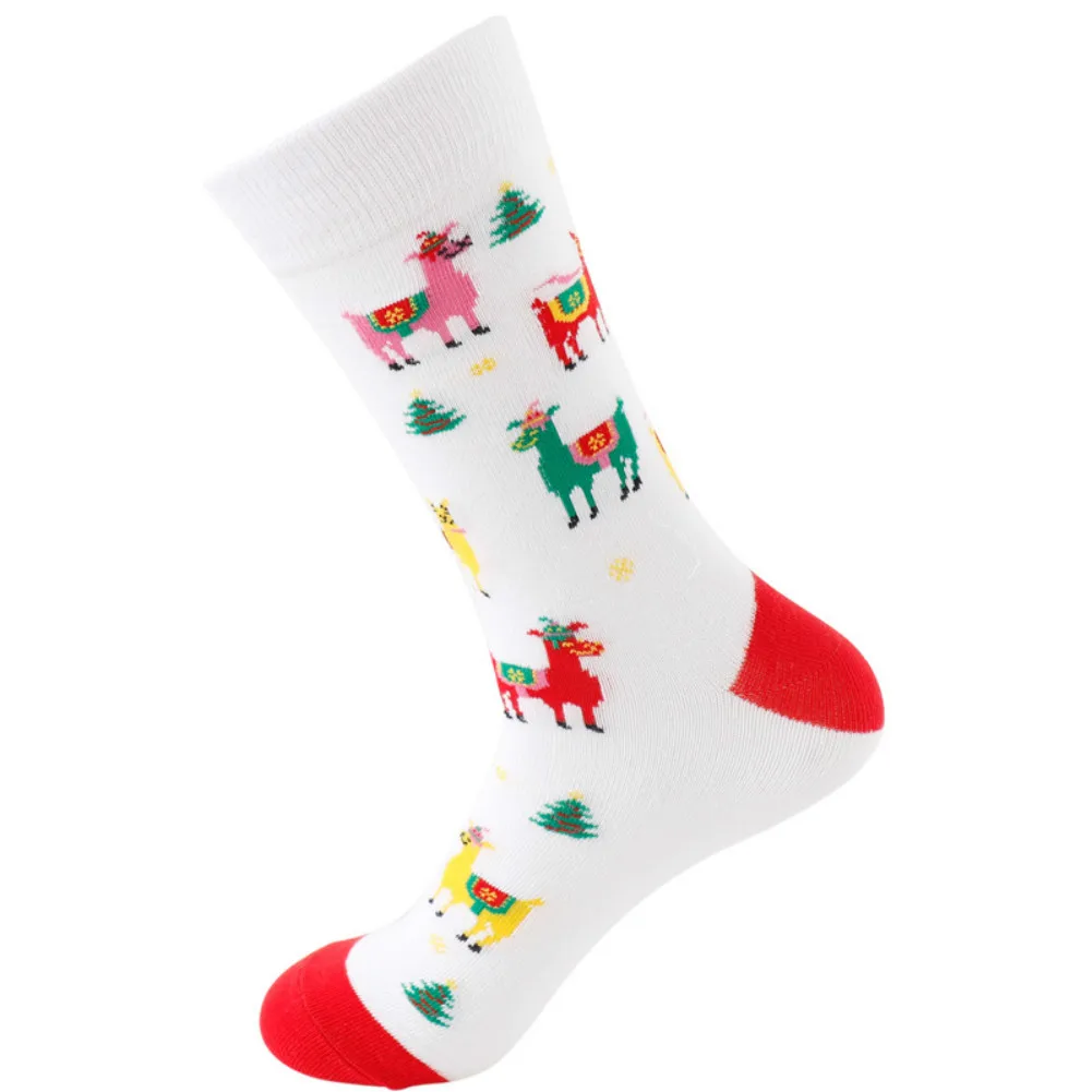 Осень-зима год Санта Клаус новогодняя елка; Снег лося подарок счастливые носки хлопчатобумажные носки с рождественскими мотивами Женская и мужская обувь; Новинка - Цвет: 3