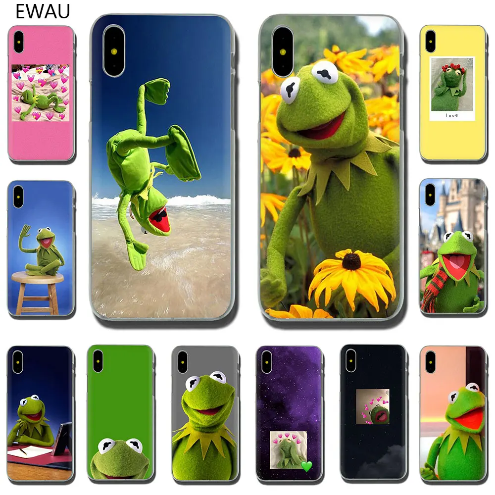 EWAU лягушонок Кермит жесткий чехол для телефона iPhone 11 Pro 6 6S Plus 7 8 Plus X XS XR XS Max