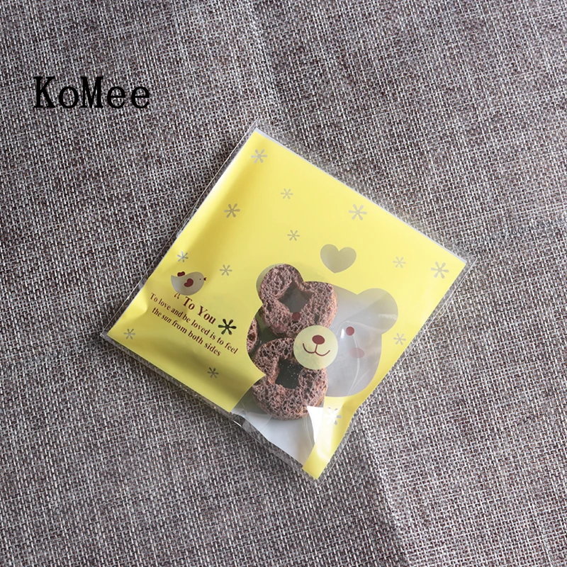 500pcs/lot Transparent Plastic Bags 10x10+3cm Lovely Cookies Packing Pouches Fashion Jewelry Earrings Necklace Display Gift Bags