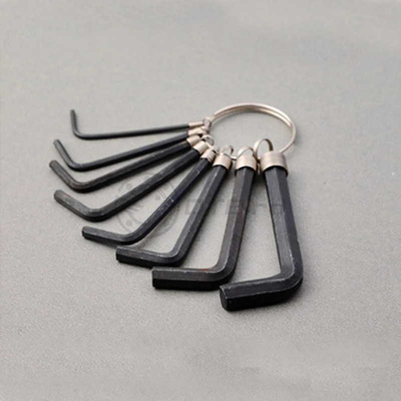 8pcs 8 шт. 45# стальной шестигранный ключ гаечный ключ для ремонта велосипеда набор инструментов - Цвет: 8pcs