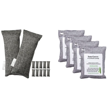 

12 Packs Each Mini Bamboo Charcoal Bags Natural Air Purifier & 4x Activated Bamboo Charcoal Bag Odor Remover 200G