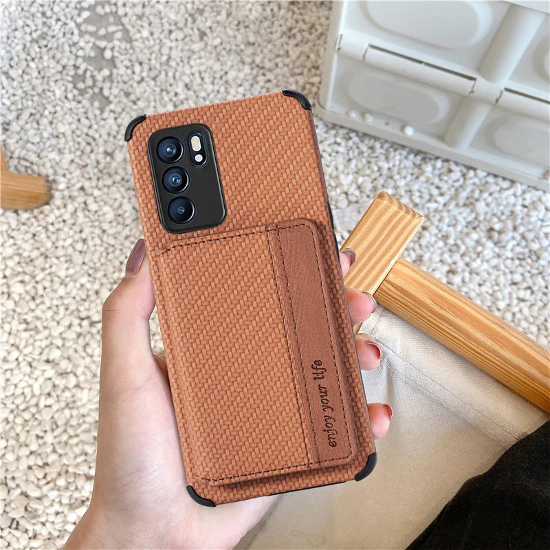 phone carrying case RFID Blocking Leather Card Magnetic Case for OPPO Reno 6 Pro Plus 5G Back Cover Reno 5 Lite 5F 5Z A74 A 54 94 Realme C25s Case neck pouch for phone