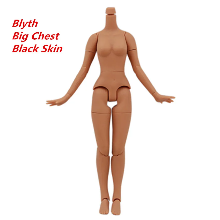 Blyth 19 Объединенный Корпус Маленькая грудь и большая грудь Сделай Сам белый натуральный загар черный 5 цветов кожа высокого качества Игрушки для девочек для детей - Цвет: blyth black