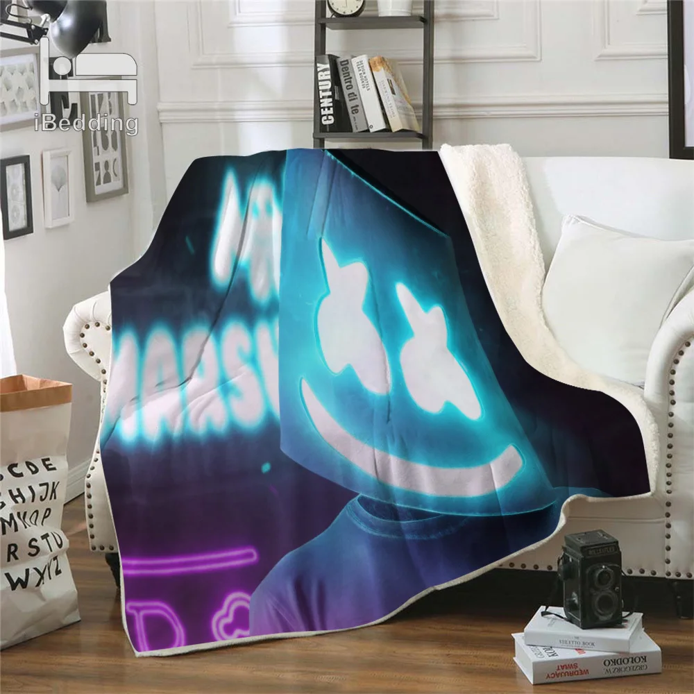 Dj Premium Throw Blanket Print on Demand Sherpa Blankets for Sofa Customized DIY Plush Thin Quilt Dropshipping
