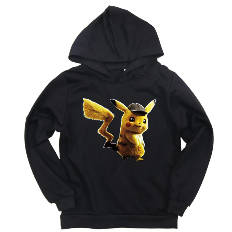 Hoodies 3 Новые детские толстовки с капюшоном толстовка с Пикачу для маленьких мальчиков и девочек с принтом «Покемон» Повседневная хлопковая Спортивная одежда на весну-осень детская одежда - Цвет: Hoodies 3