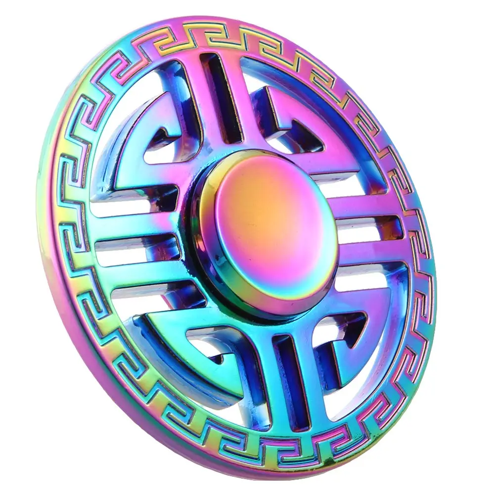 

Round Rainbow EDC Fidget Spinner Metal Hands Spinner for Autism and ADHD Relief Focus Stress Gift Finger Toys