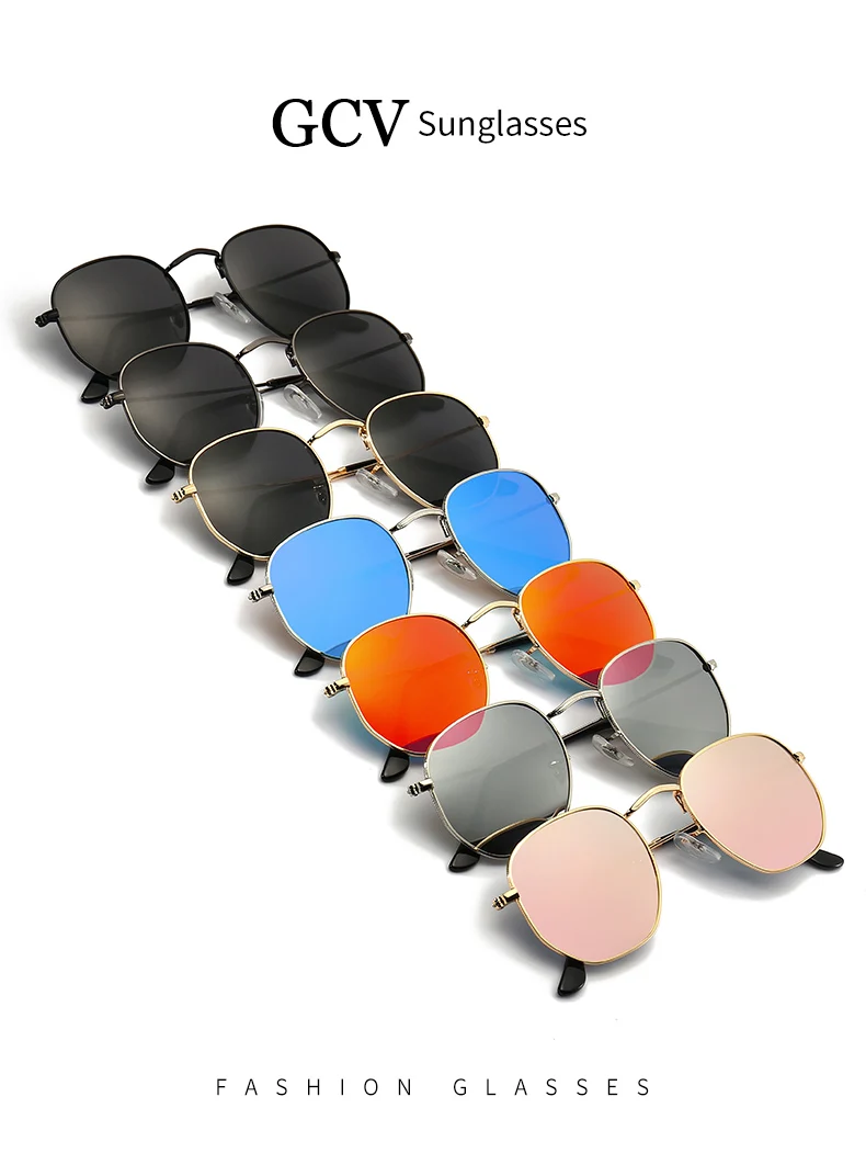 Classic Retro Hexagon Sunglasses Metal Frame Polarised Eyewear_voghion.com