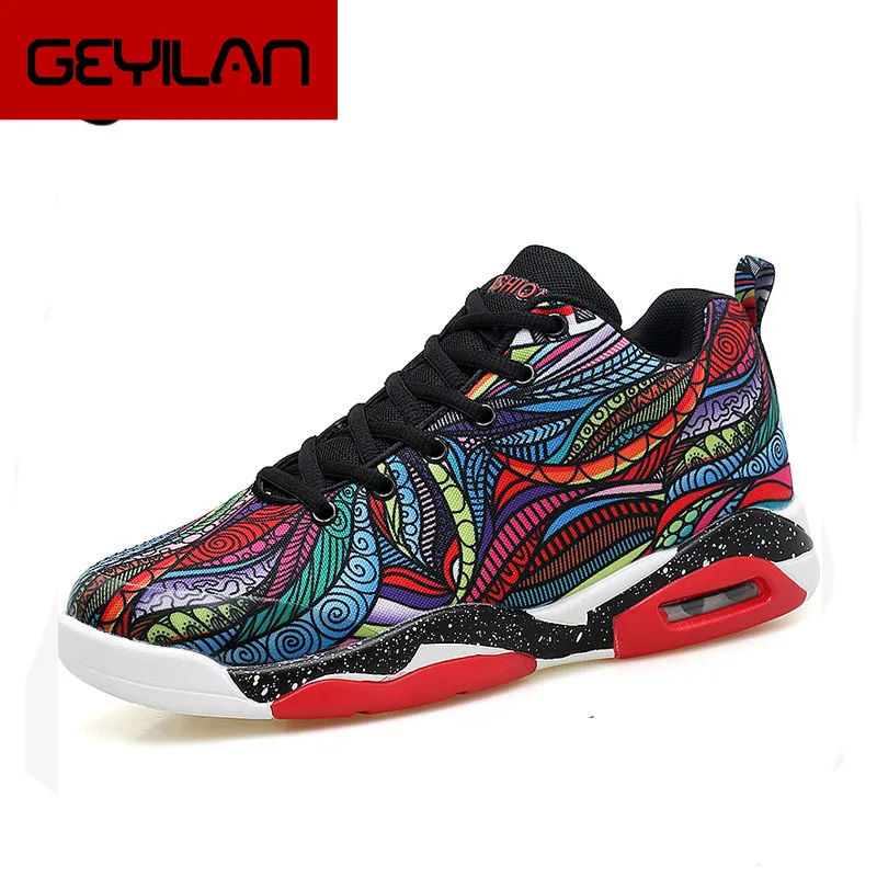 

Women Platform Sneakers Breathable Fashion Casual Couple Graffiti Totem Ankle Shock Absorption Outdoor Sneakers SE-91