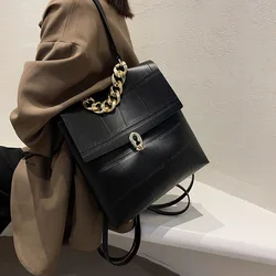 Fashion Women Stone Pattern PU Soft Leather Fashion Simple Travel Shoulder Bag Backpacks for Women Preppy Style Softback