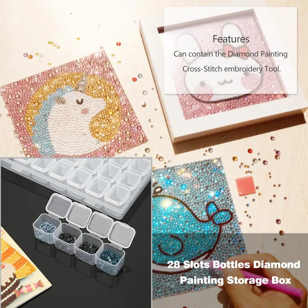 28 решеток коробка для хранения прозрачный контейнер алмазная живопись