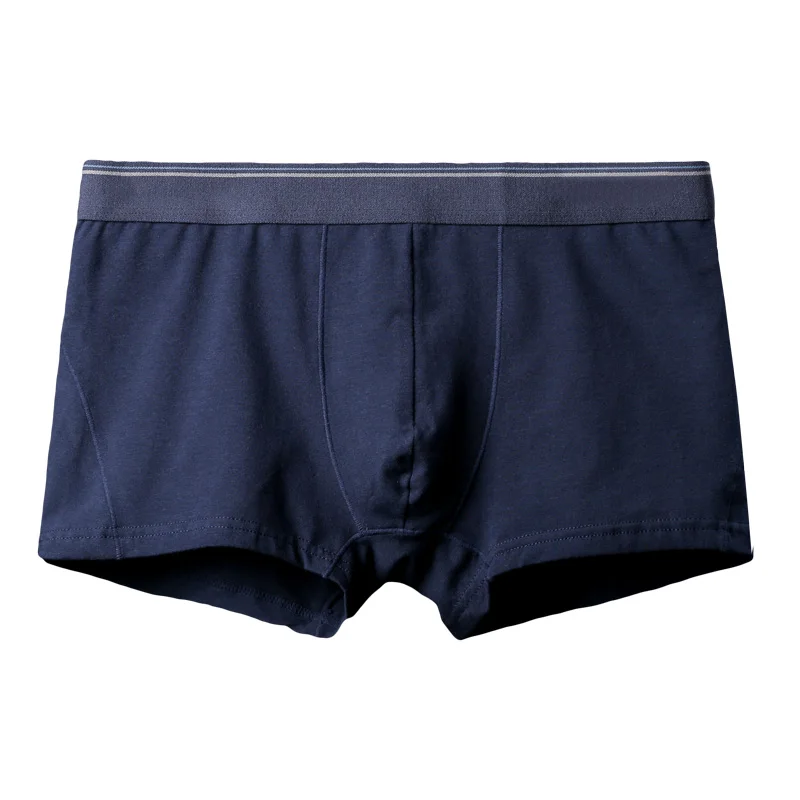 Navy Blue B425 YITIANCHEN мужские хлопковые трусы Мужское нижнее белье боксеры дышащие мужские одноцветные трусы удобные брендовые шорты Jdren - Цвет: Navy Blue B425