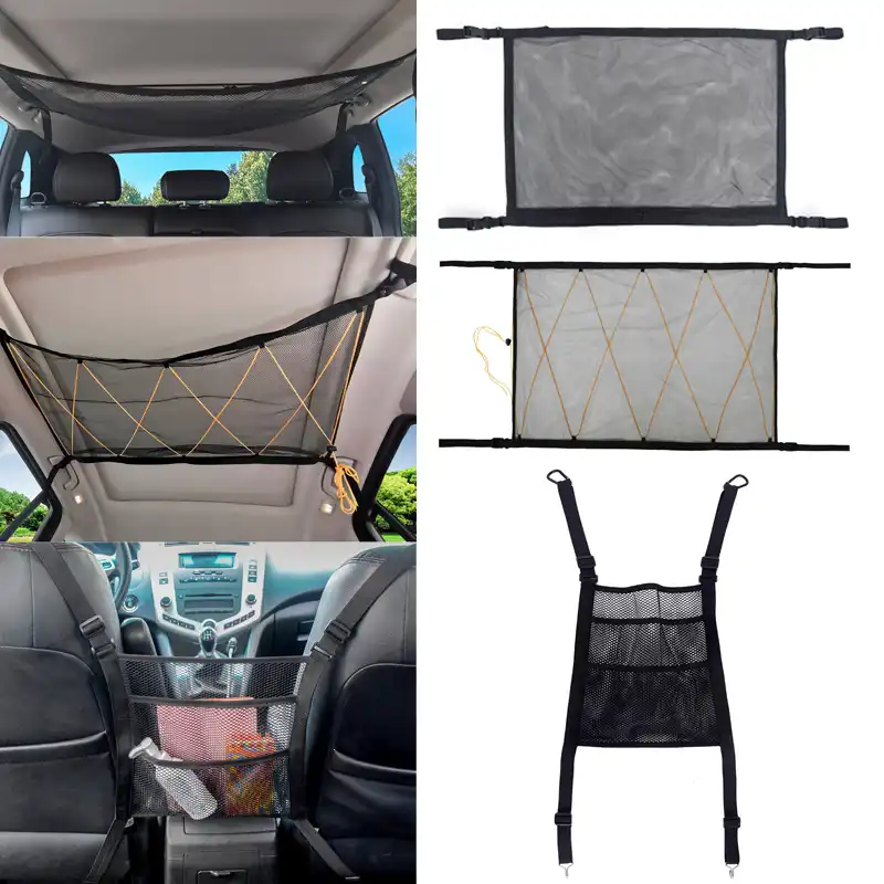 ユニバーサルカーシート収納メッシュオーガナイザーメッシュカーゴネット 車の屋根のインテリア貨物網袋車のトランク収納 ネット Aliexpress
