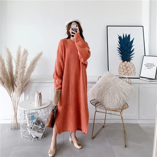 orange SuperAen, корейский стиль, женский длинный пуловер, свитер,, осень и зима, новые женские свитера, сплошной цвет, модная женская одежда - Цвет: orange