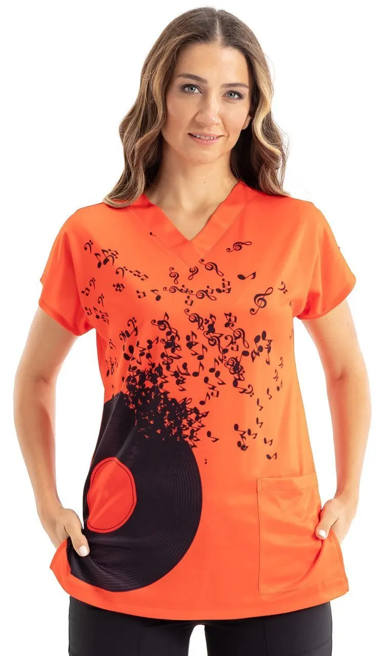 Женский топ с рисунком оранжевой пластины № 54 врач ветеринар медсестра хирург |