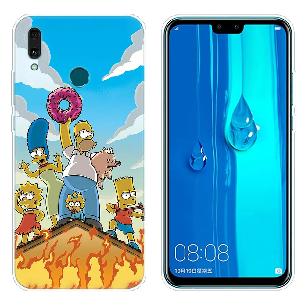 Роскошный мягкий силиконовый чехол Симпсон для huawei Коврики 30 20 Lite 10 Pro Y5 Y6 Y7 Pro Y9 Prime Y6 Pro крышка