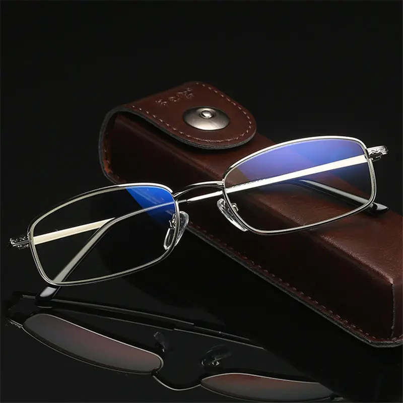 Ahora анти-синие очки для чтения для женщин и мужчин увеличительные очки для дальнозоркости металлические очки для дальнозоркости очки с коробкой+ 1,0~+ 4,0 - Цвет оправы: Silver