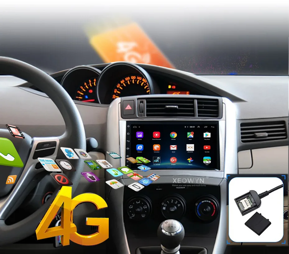 Flash Deal Android 8.0 ROM32GB Car Radio GPS Navigation Central Multimedia for Toyota Verso EZ 2007-2016 Phonebook Bluetooth Handsfree 5