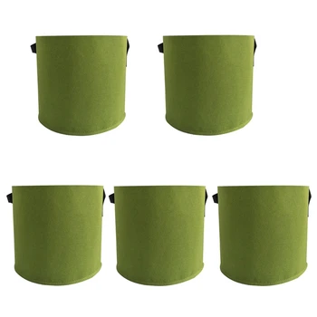 

5Pcs 5 Gallon Fabric Plant Gg Bag for Vegetables Tree Planting Bag Durable Green Nursery Seedling Bag Nutrition Grow Flower