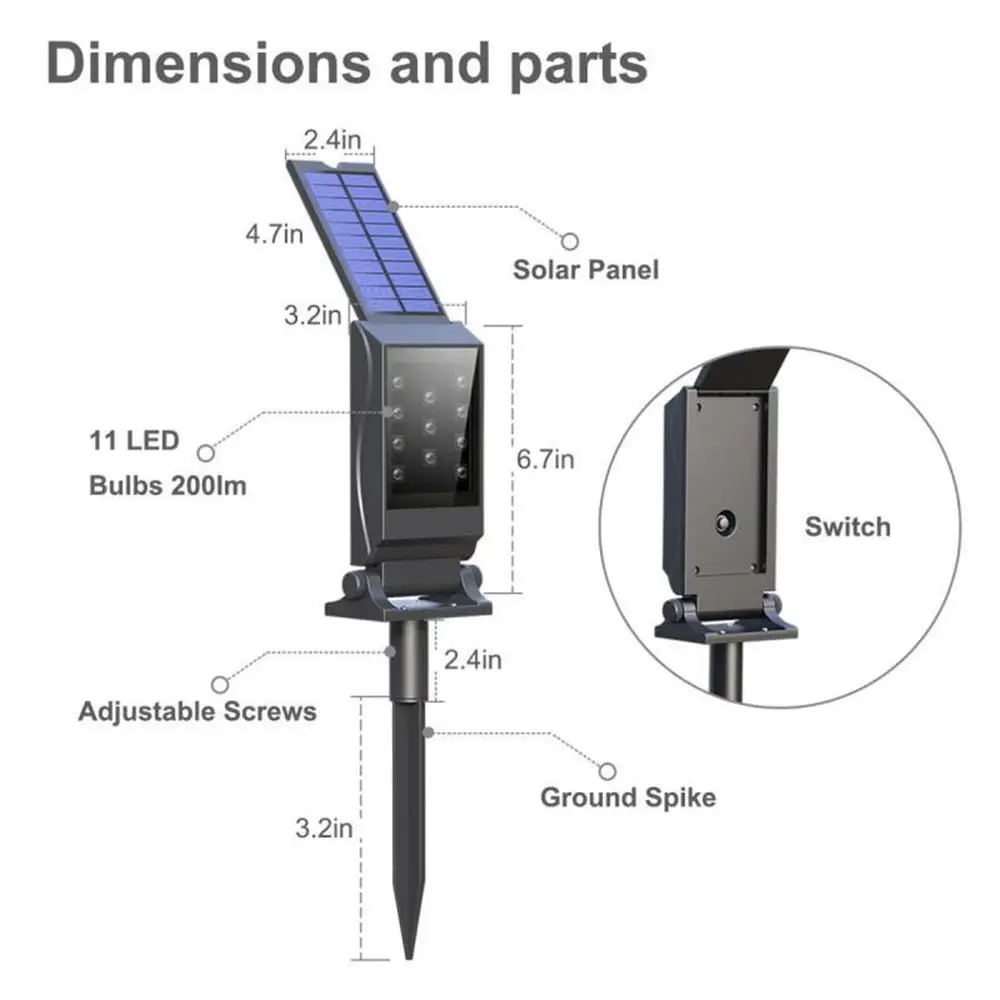 Solar Led Floor Lamp Flat Automatic Light Switch Long Life Outdoor Garden Light Led Street Light Landscape Light