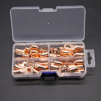 

40Pcs Assortment Wire Ring Copper Crimp Terminal Lugs Battery Cable Closed Ends Bare Connectors Kit
