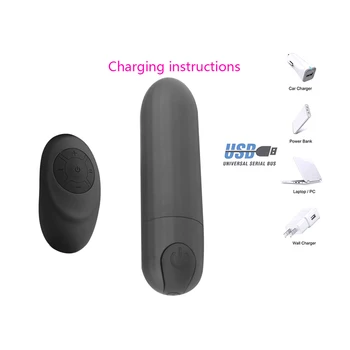 Wireless Remote Bullet Vibrator G-spot Nipple Clitoris Stimulator 10 Speeds Anal Dildo Vibrator Adult Sex Toys for Woman USB toy 6