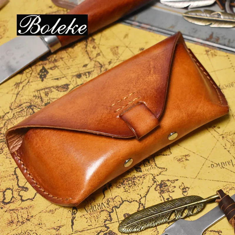 Винтажная коробка для очков ручной работы Жесткая Натуральная кожа роскошная