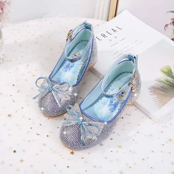 

Spring Children Shoes Girls High Heel Princess Dance Sandals Kids Shoes Glitter Leather Fashion Girls Party Dress Wedding Shoes