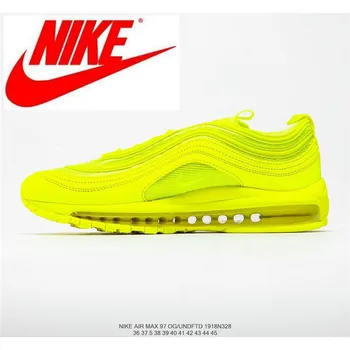 

Original Nike Air Max 97 OG Undftd bullet full palm cushion running shoes men's and women's shoes size 36-45 Fluorescent gold