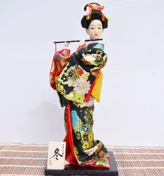 

la única estatua de Geisha japonesa, muñeca de seda, artesanía de adorno para decoración del hogar.