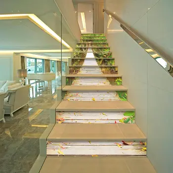 

13pcs/set 3D Suspension bridge Stair Stickers Waterproof Removable Self-adhesive Wall Floor DIY Home Decor Decorative Sticker