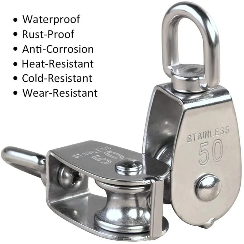 1 шт. шкив из нержавеющей стали M50 серебристый Одноколесный блок 304 тяговый кран