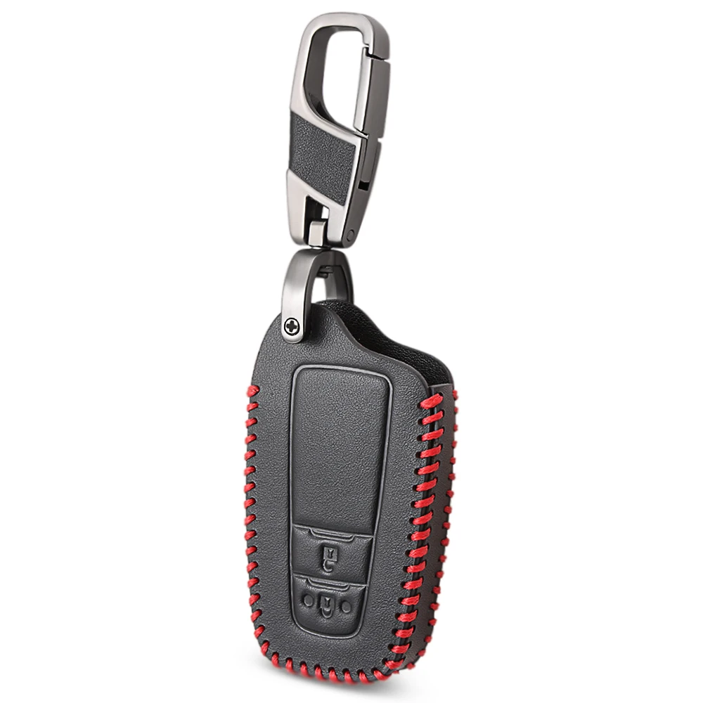 Новый кожаный чехол для автомобильного ключа 2 кнопки без Toyota Camry CHR Prius Corolla RAV4 Prado