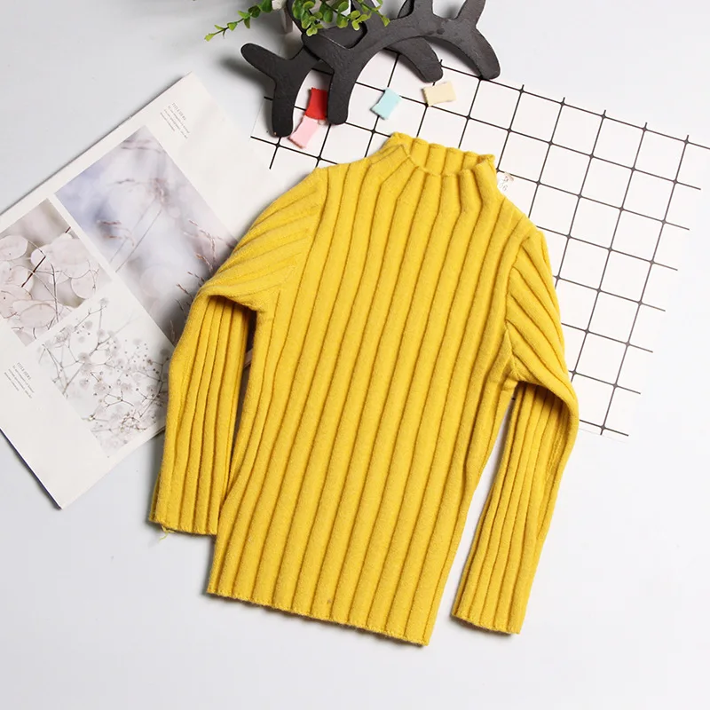 

Girls' round Collar Sweater Base Shirt 2019 New Style Spring And Autumn Princess Elasticity Knitted Pullover Sweater Korean-styl