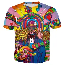 Хиппи гитара Радуга 3D принт футболка для мужчин/wo мужчин хипстерская уличная одежда футболка для мальчиков дизайн футболки Национальный Стиль Инди национальная одежда