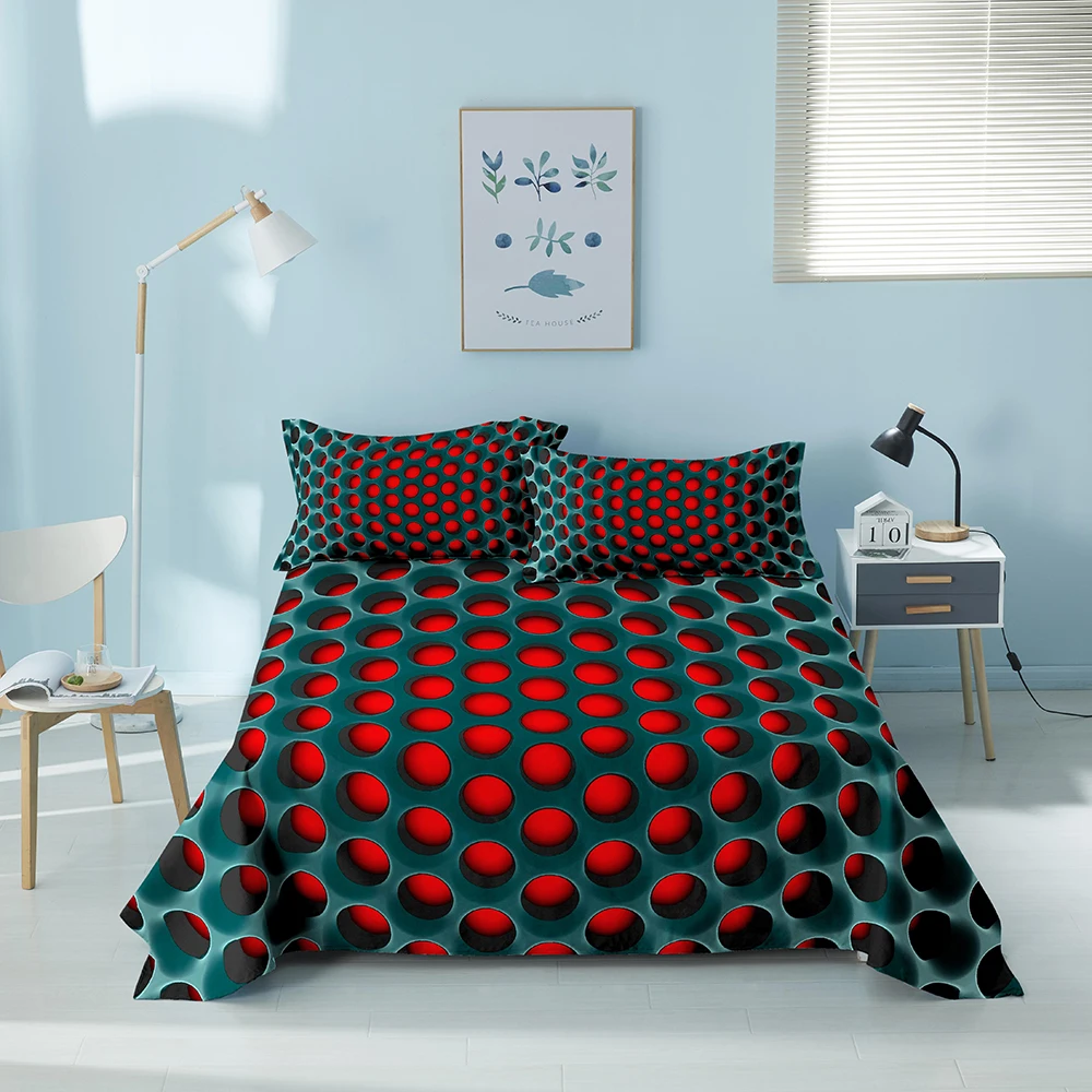 Постельное белье с цветными геометрическими отверстиями 3D рисунком Galaxy простыня