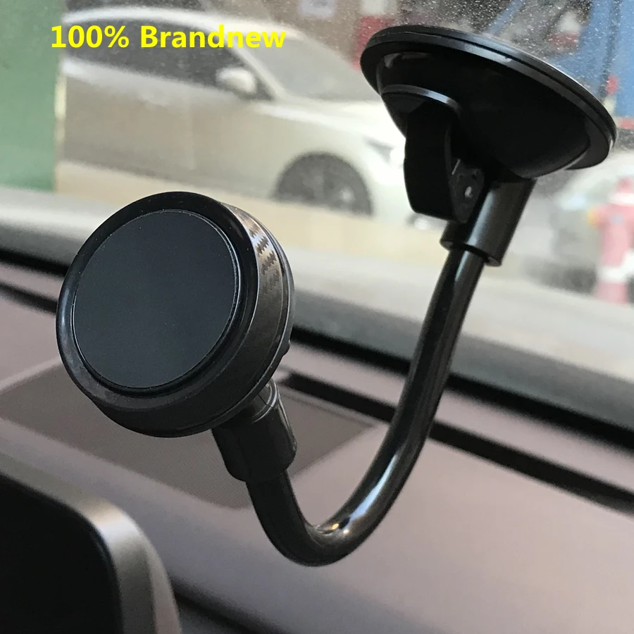 Flexible Long Arm Magnetic Car Phone Holder Silicon Pad Strong Sucker Magnet Phone Stand Holder For Smartphone Car Accessories mobile stand for car